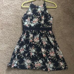 Navy Floral Dress